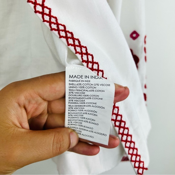 Club Monaco White Embroidered Front-Tie Oversized Cardigan/Jacket Women size XS - Picture 15 of 16